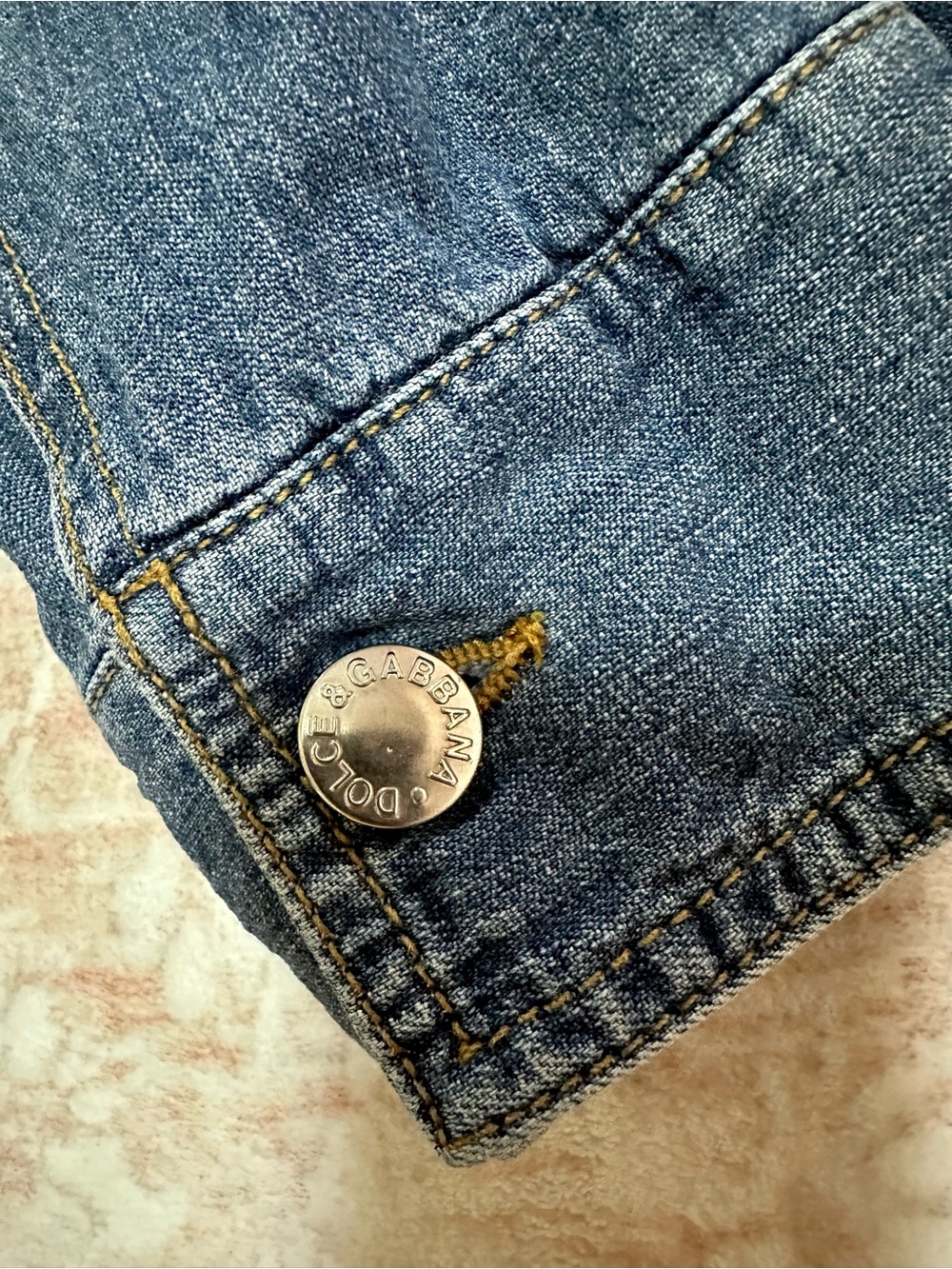 Vintage Dolce & Gabbana Jean Jacket With 🐆  Leopard Lining - Sz 40 - Picture 10 of 16